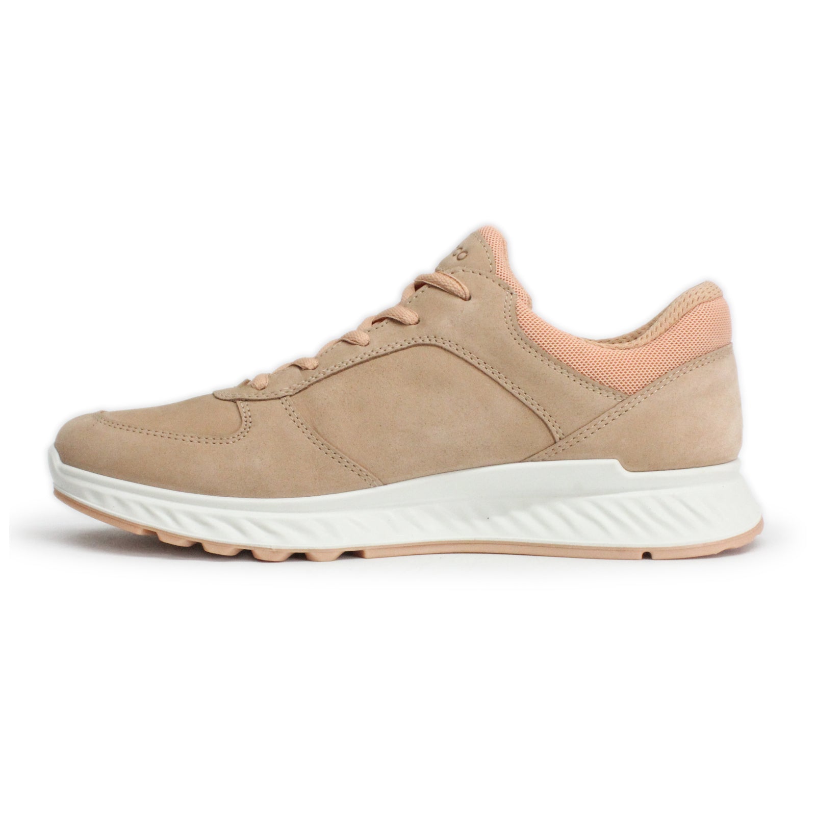 Ecco Exostride Nubuck Leather Womens Trainers#color_biscuit