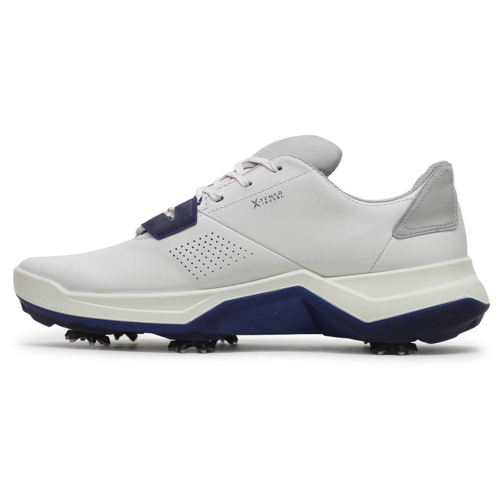 Ecco Golf Biom G5 Leather Mens Trainers#color_White Blue Depths