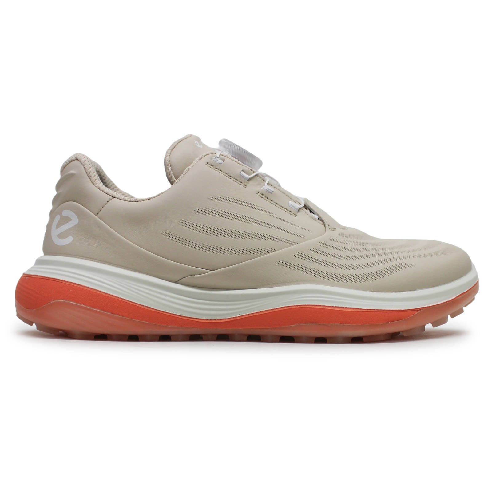 Ecco Golf LT1 132763 Leather Womens Trainers#color_limestone