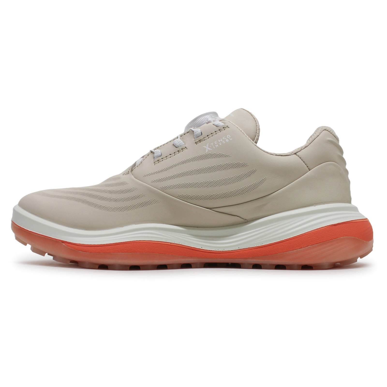 Ecco Golf LT1 132763 Leather Womens Trainers#color_limestone