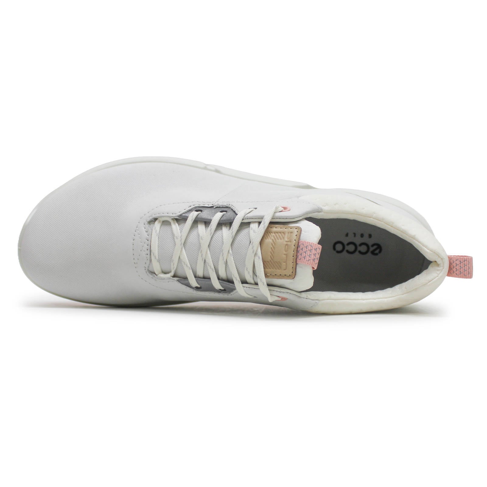 Ecco Golf Biom H4 108203 Leather Womens Trainers#color_white silver pink