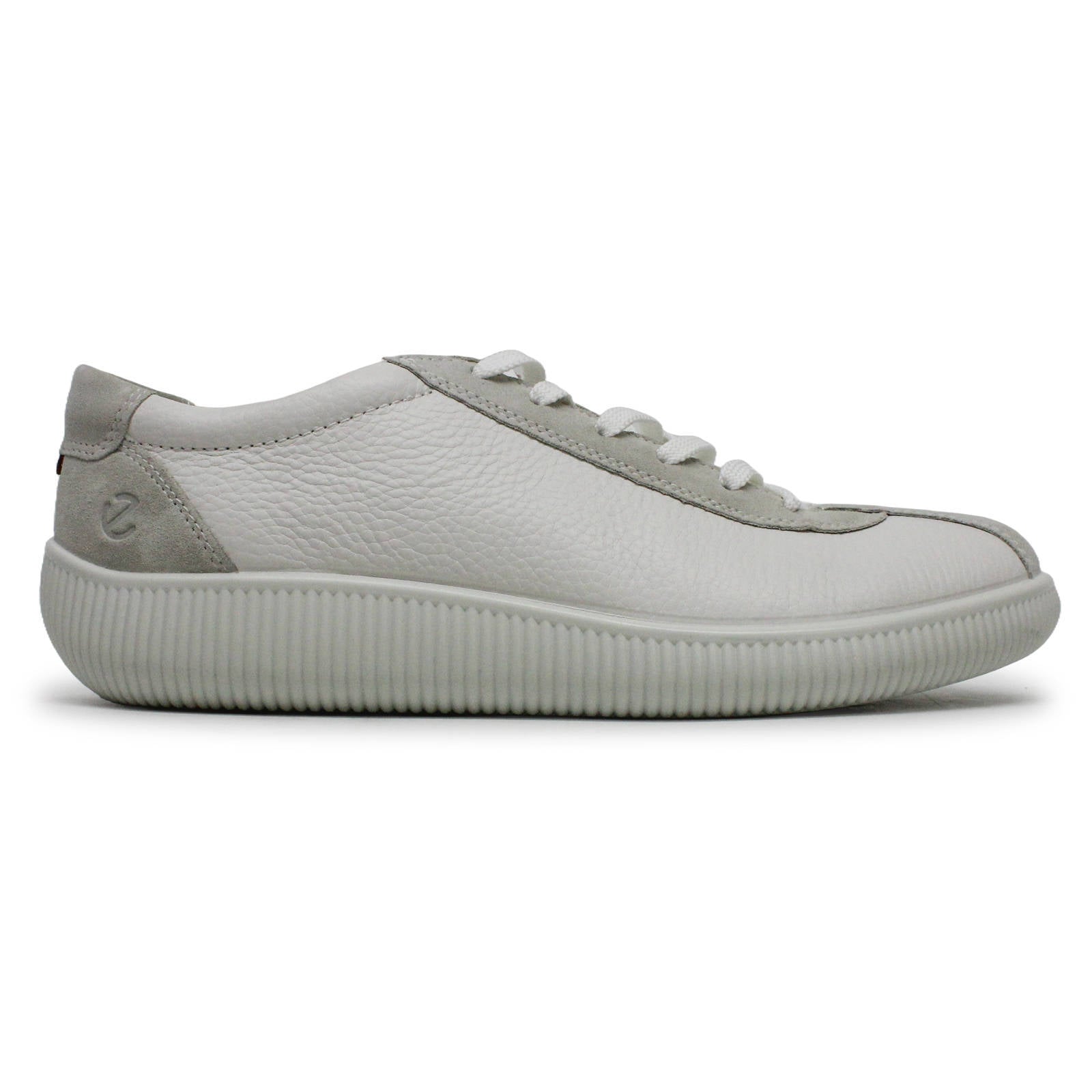 Ecco Soft Zero Leather Mens Shoes#color_White Shadow White