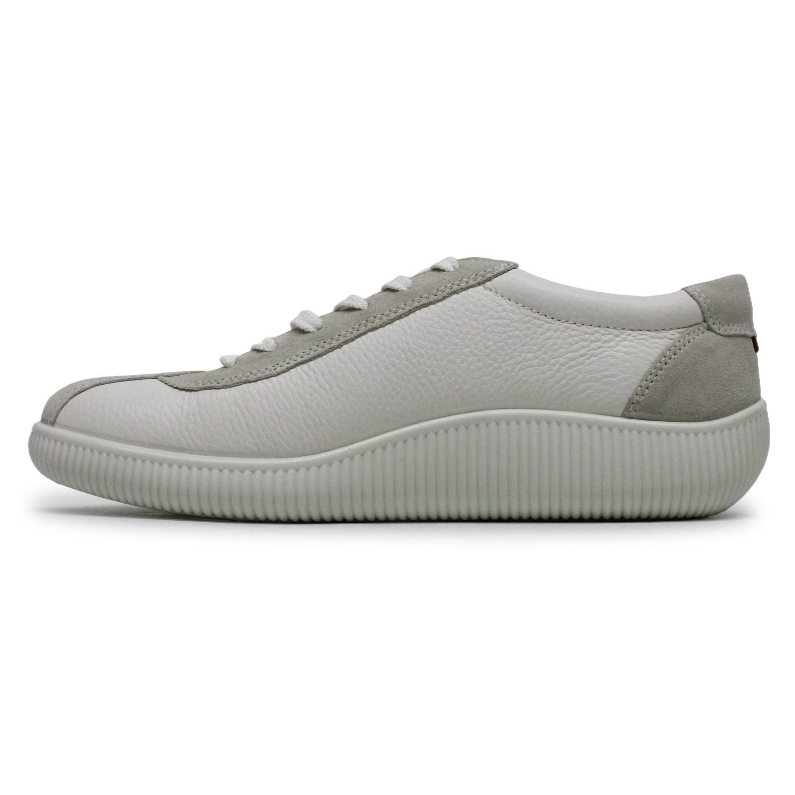 Ecco Soft Zero Leather Mens Shoes#color_White Shadow White