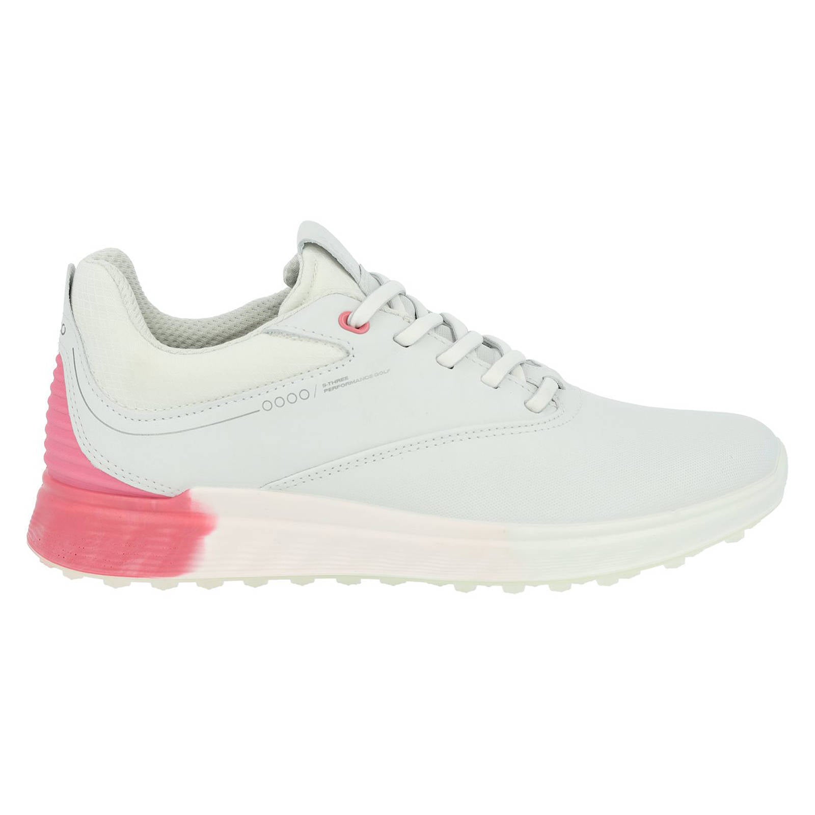 Ecco Golf S Three 102963 Leather Womens Trainers#color_white bubblegum