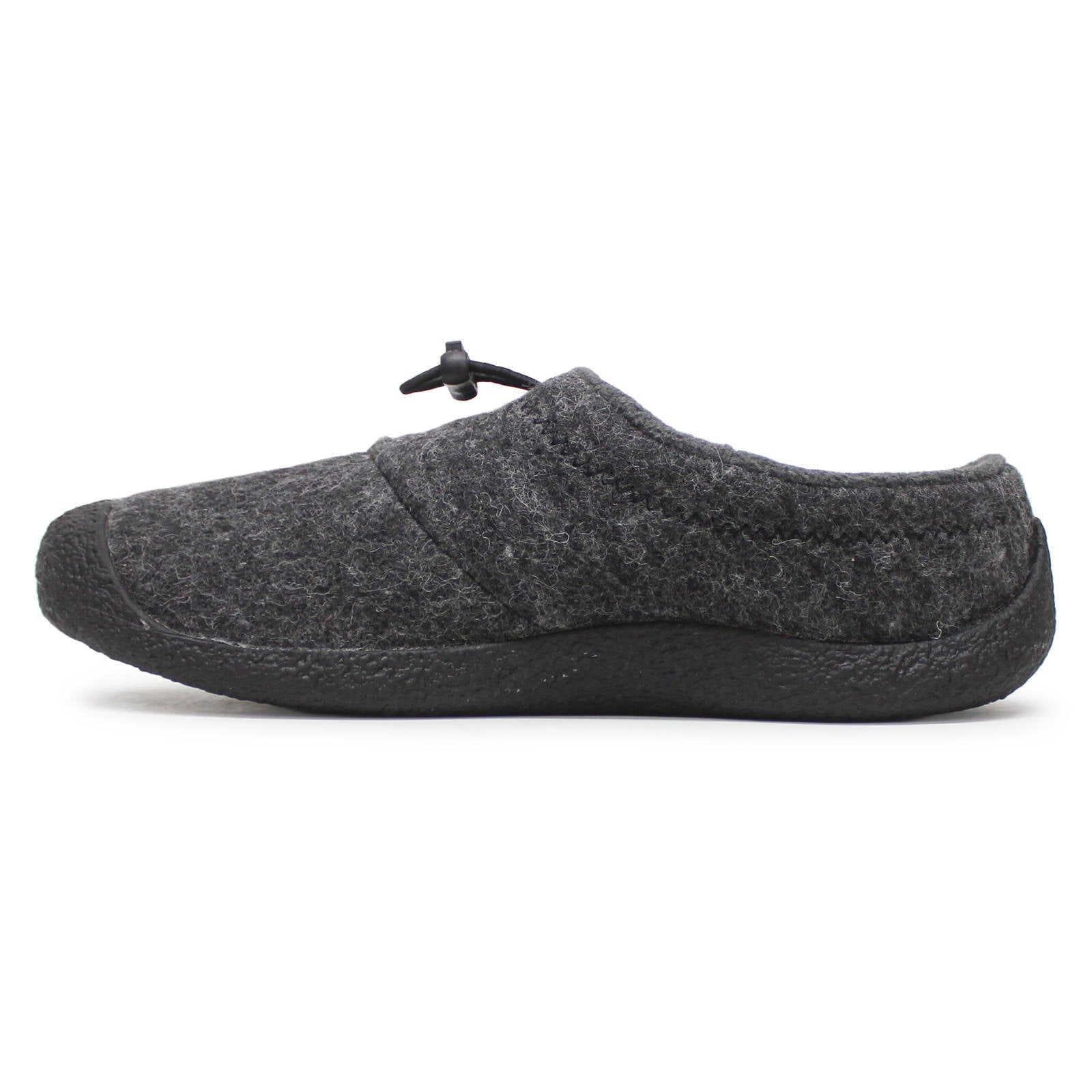 Keen Howser III Slide Wool Mens Shoes#color_charcoal grey felt black