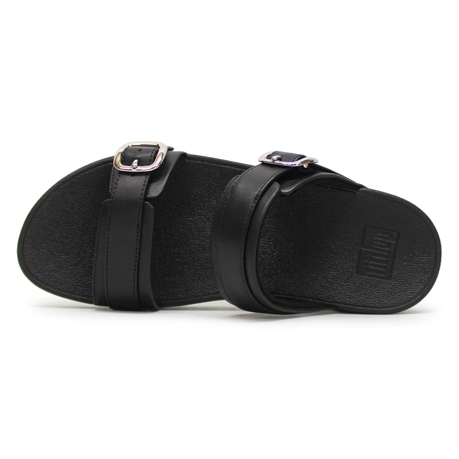 FitFlop Lulu Adjustable Slides Leather Womens Sandals#color_all black