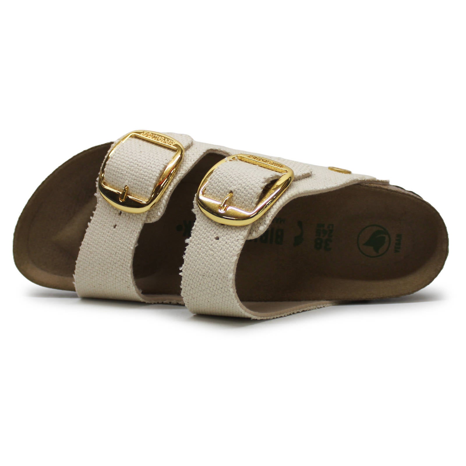 Birkenstock Arizona Big Buckle Rivet Logo Textile Unisex Sandals#color_vegan canvas eggshell