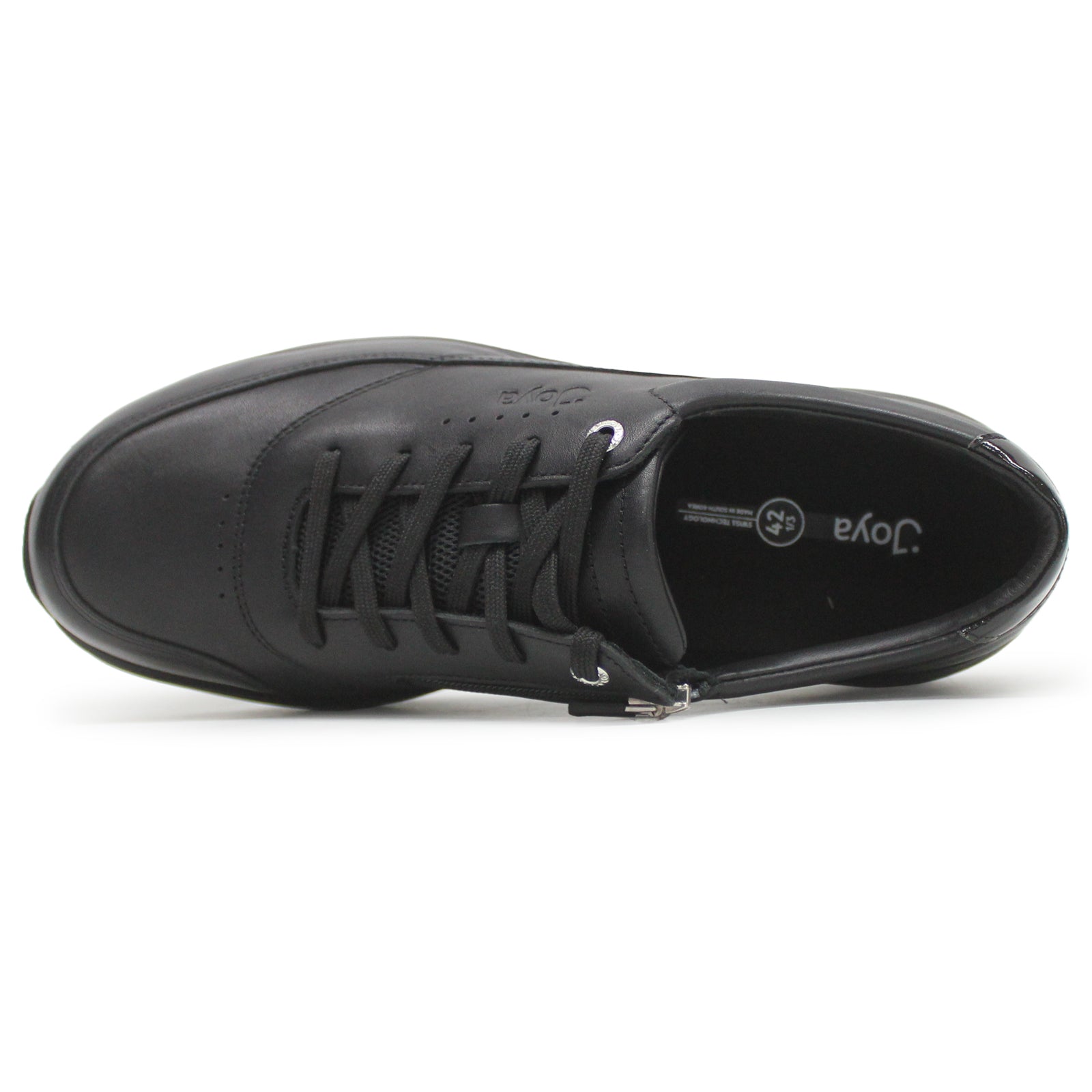 Joya Venice Zip Full Grain Leather Womens Shoes#color_black