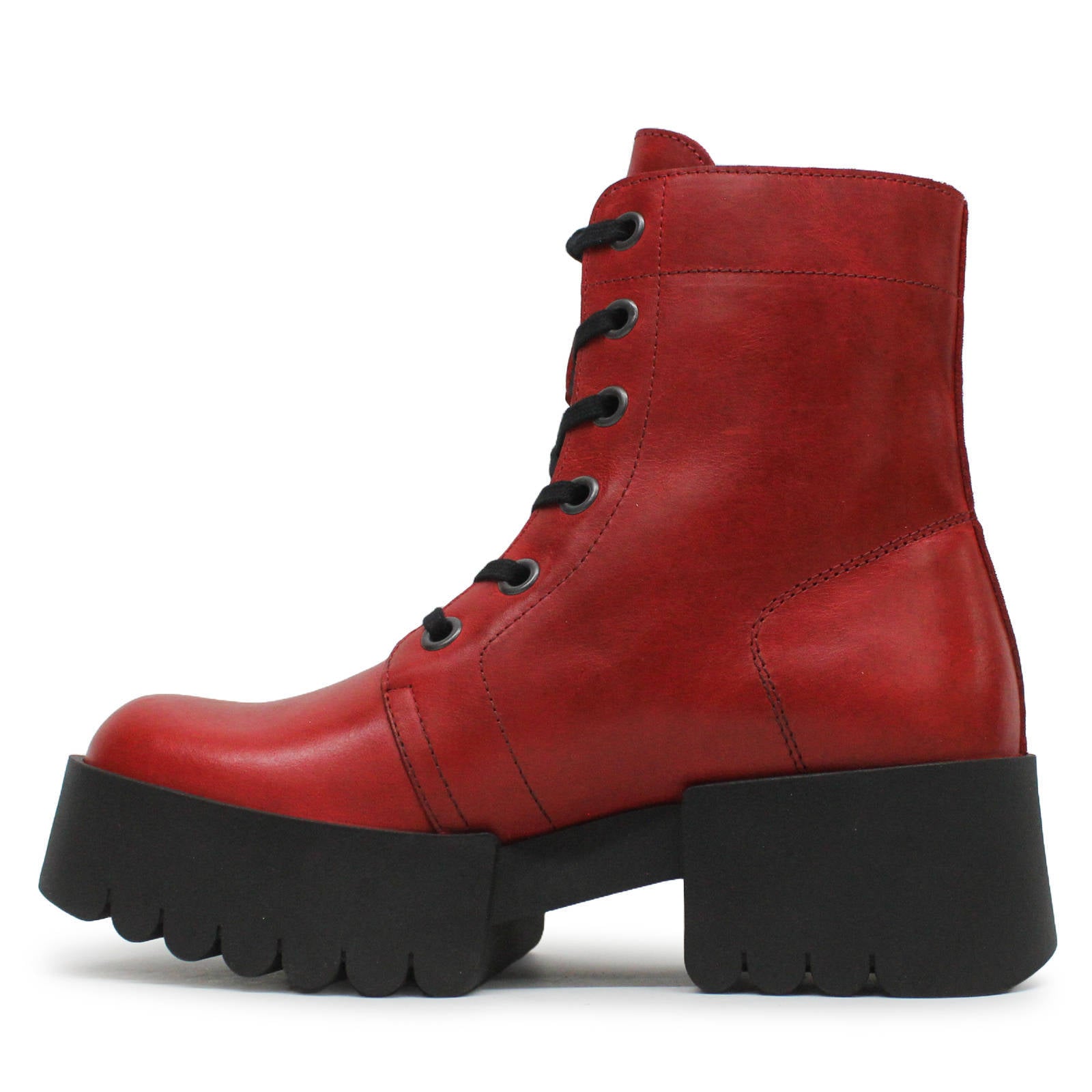 Fly London ELVU140FLY Rug Leather Womens Boots#color_red