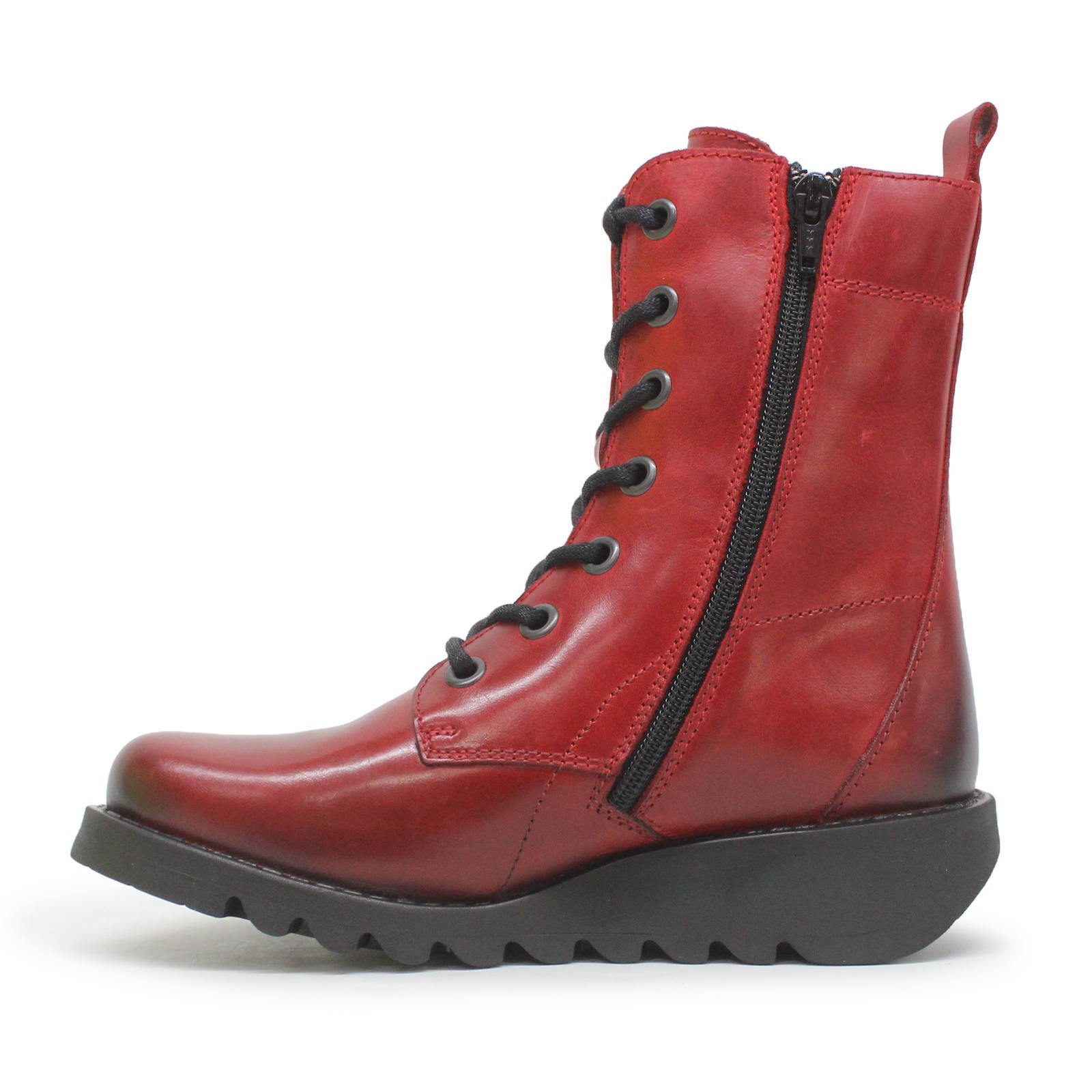 Fly London SILF015FLY Rug Leather Womens Boots#color_red