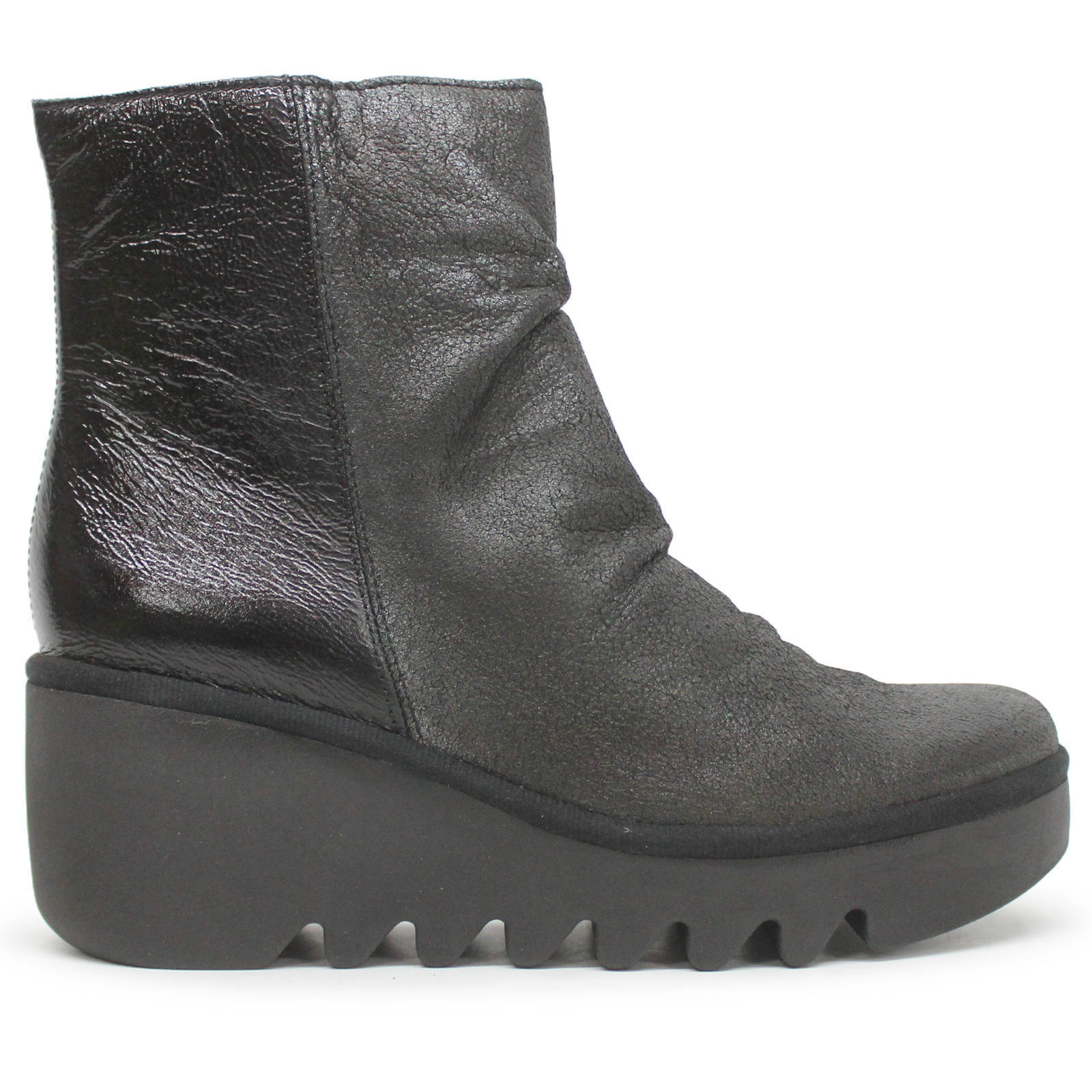 Fly London BAAN538FLY Leather Womens Boots#color_silver black