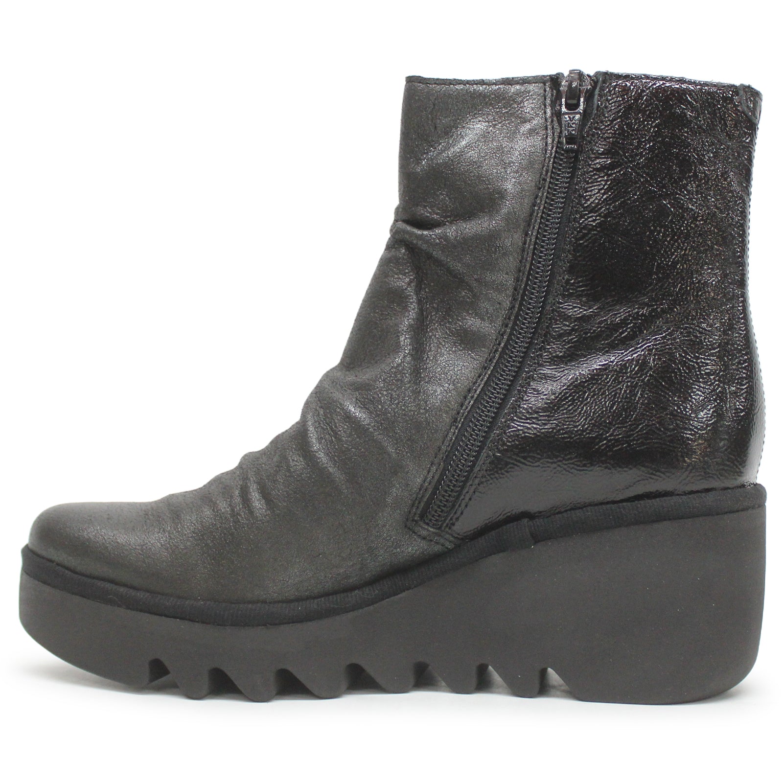 Fly London BAAN538FLY P501538006 Leather Womens Boots - Silver Black - 37#color_silver black