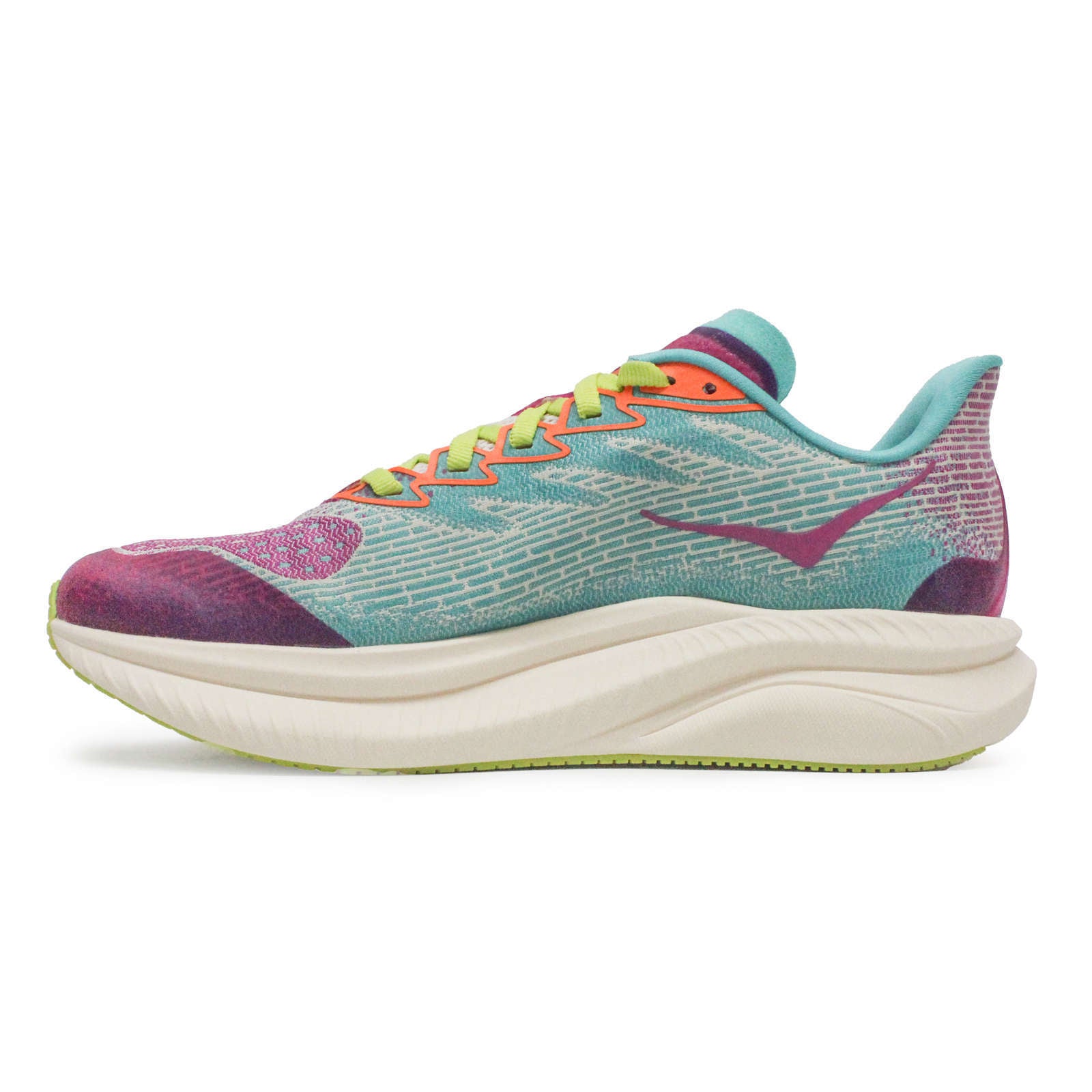 Hoka Mach 6 Textile Synthetic Youth Running Shoes#color_fuchsia electric aqua