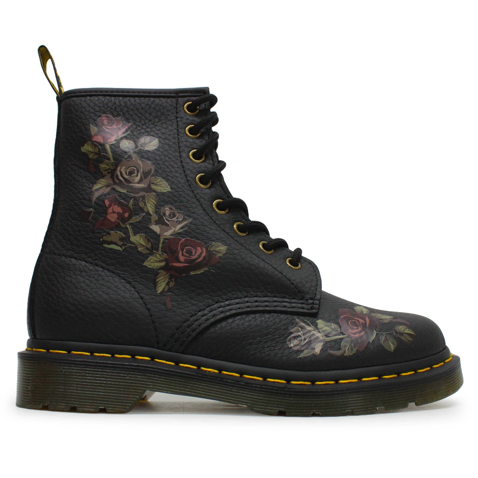 Dr. Martens 1460 Decayed Roses Tumbled Nappa Leather Womens Boots#color_black