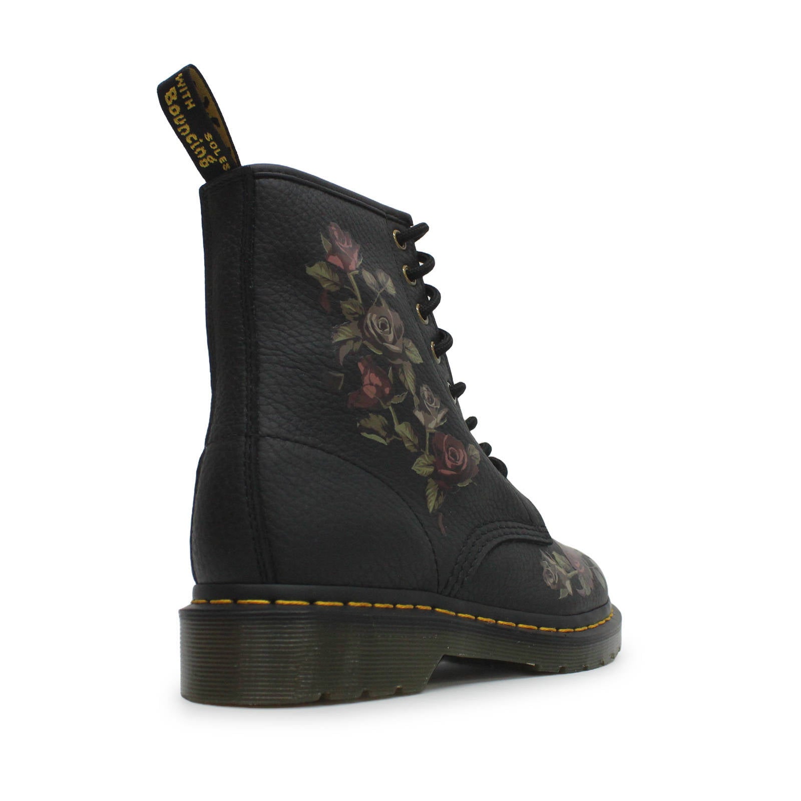 Dr. Martens 1460 Decayed Roses Tumbled Nappa Leather Womens Boots#color_black