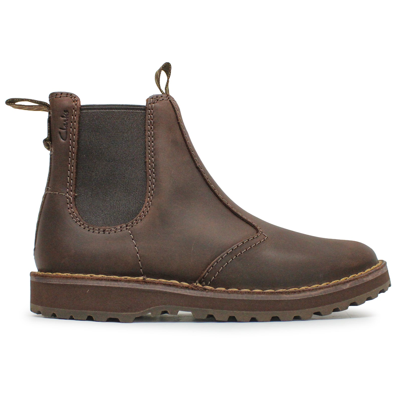 Clarks Solsbury Easy Leather Mens Boots#color_dark brown