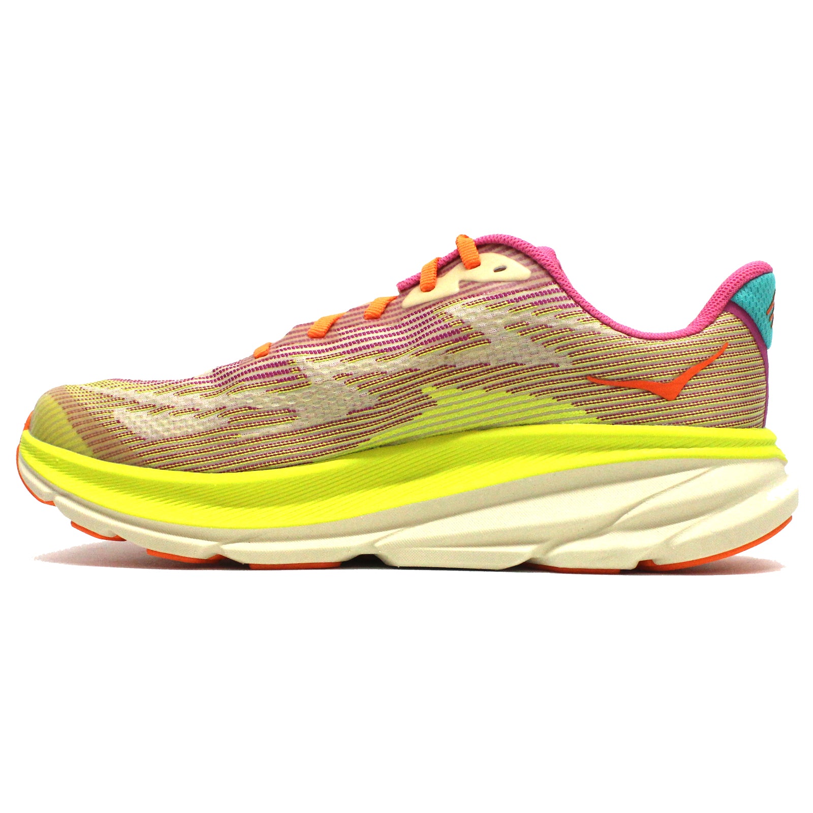 Hoka Clifton 9 Textile Synthetic Kids Trainers#color_fuchsia vanilla