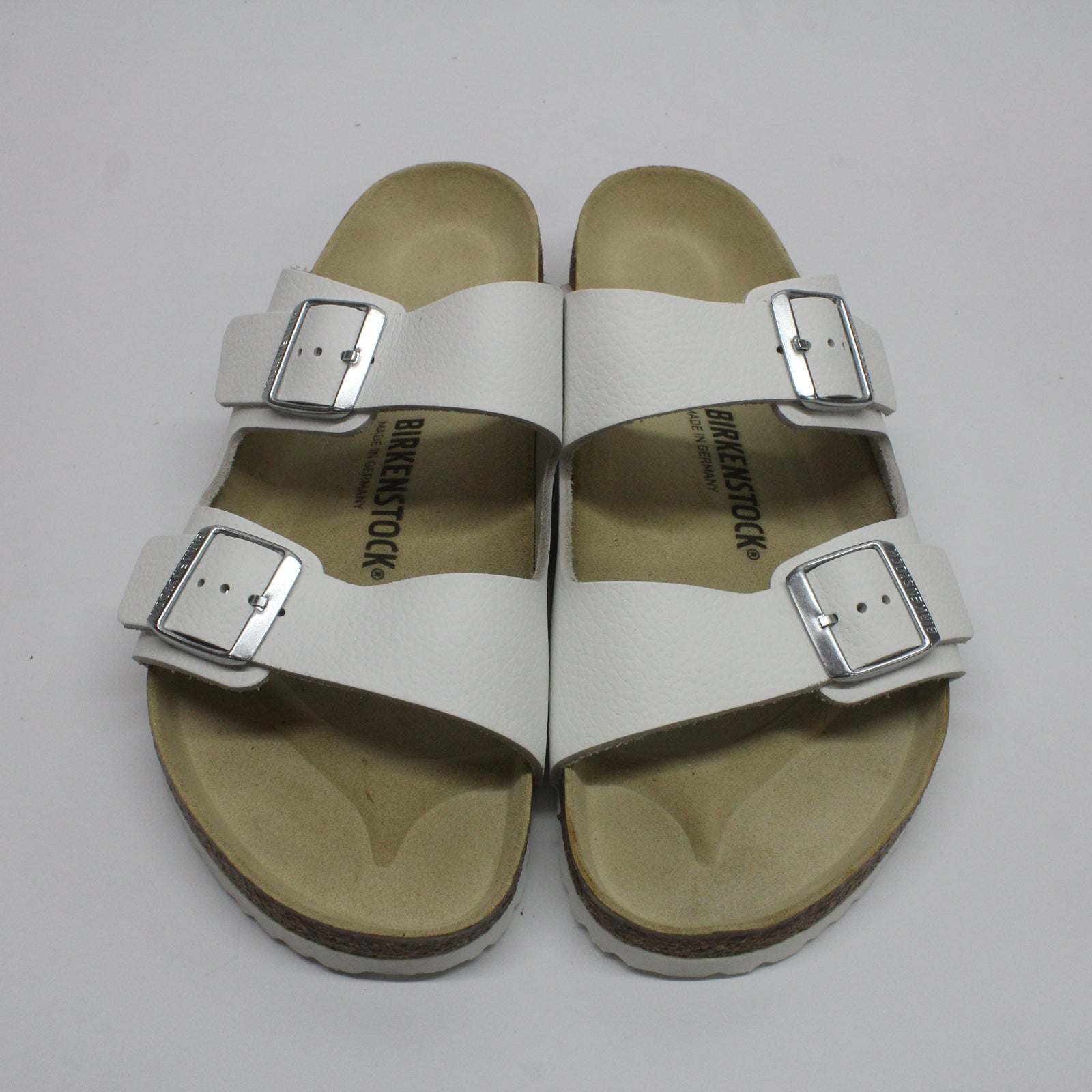 Birkenstock Arizona BS 0051131 Natural Leather Unisex Sandals - White - 44#color_white