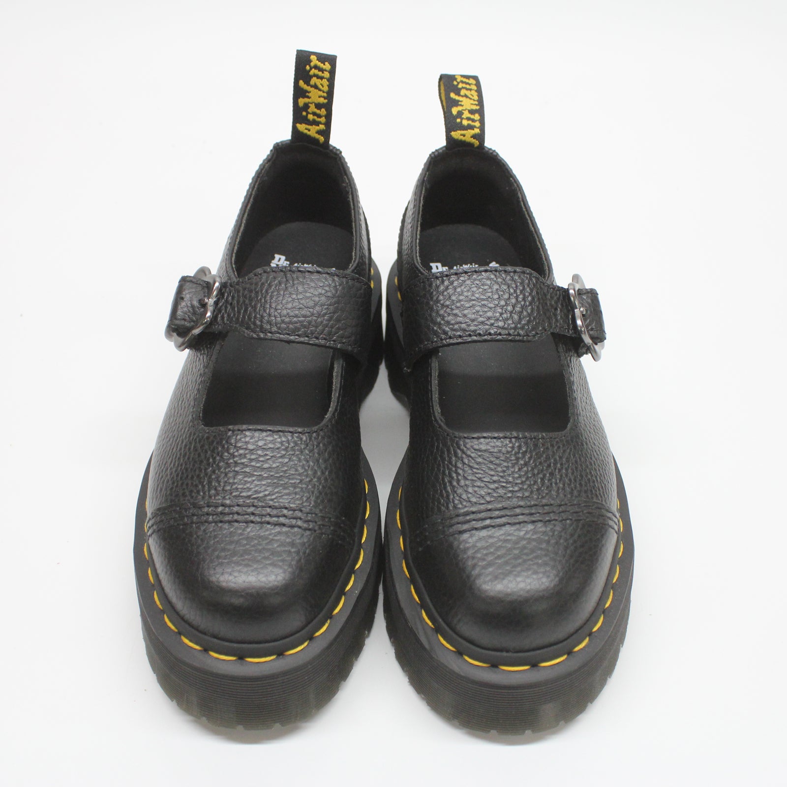 Dr. Martens Addina Flower 27644001 Milled Nappa Leather Womens Shoes - Black - 4#color_black