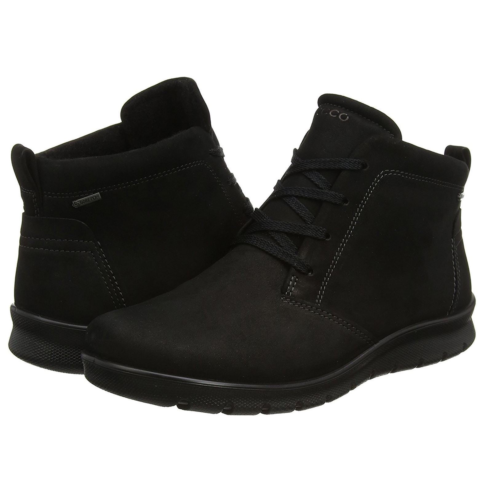 Ecco Babett Low Cut Lace Gore-Tex Black Womens Boots#color_black