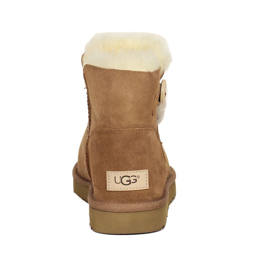 UGG Mini Bailey Button II Suede Sheepskin Women's Winter Boots#color_chestnut