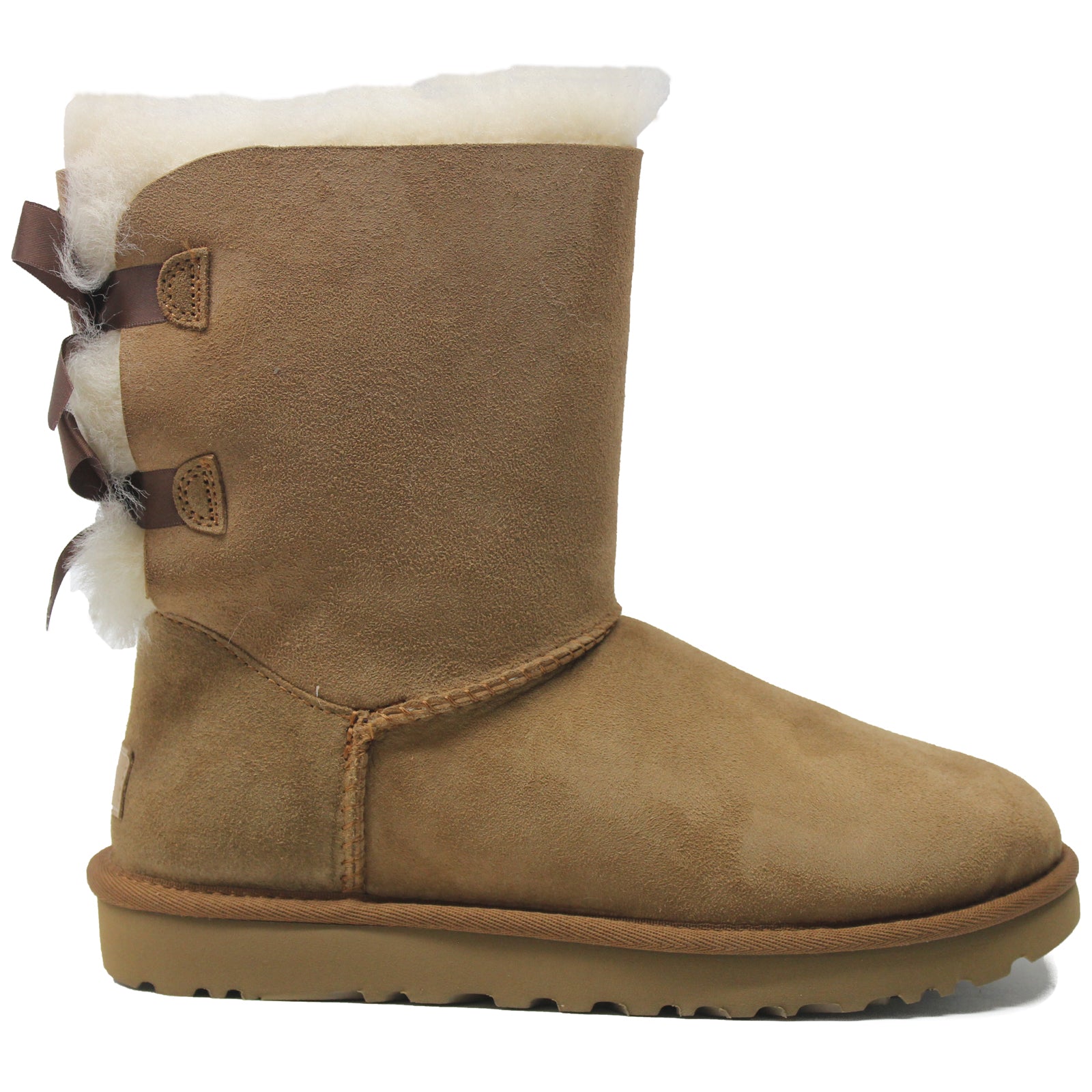 UGG Bailey Bow II Water Resistant Suede Sheepskin Women's Winter Boots#color_chestnut