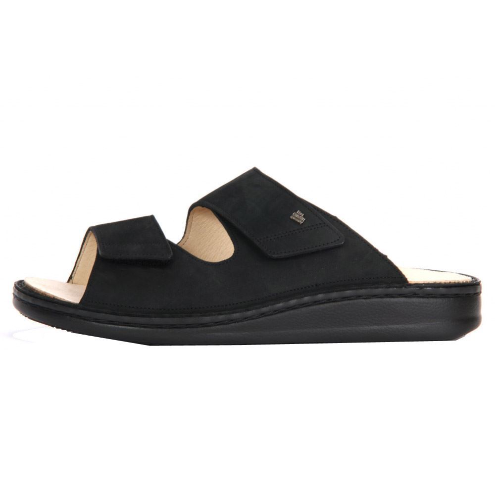 Finn Comfort Riad Leather Men's Slip-On Sandals#color_black