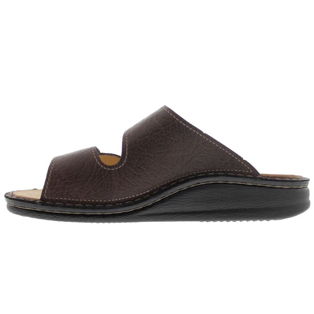 Finn Comfort Riad Leather Men's Slip-On Sandals#color_brown