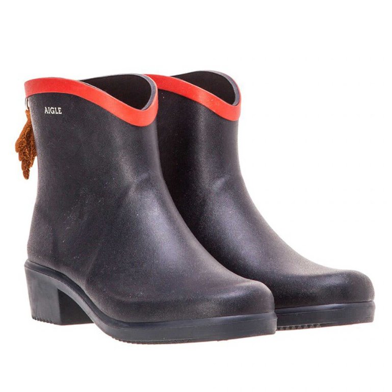 Aigle Miss Juliette Bottillon Rubber Women's Wellington Boots#color_black