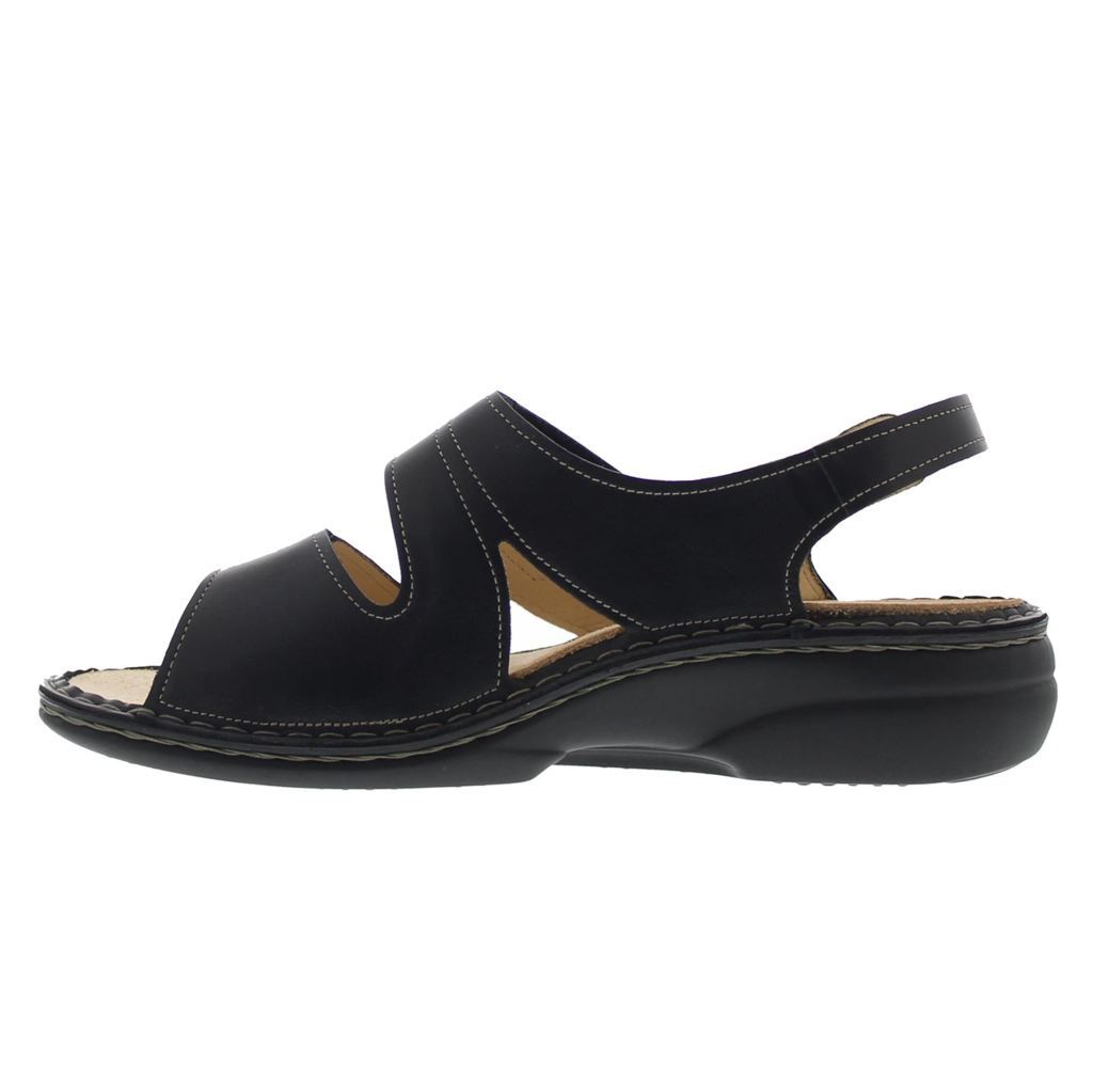 Finn Comfort 2560 Milos Nappaseda Black Womens Sandals#color_black