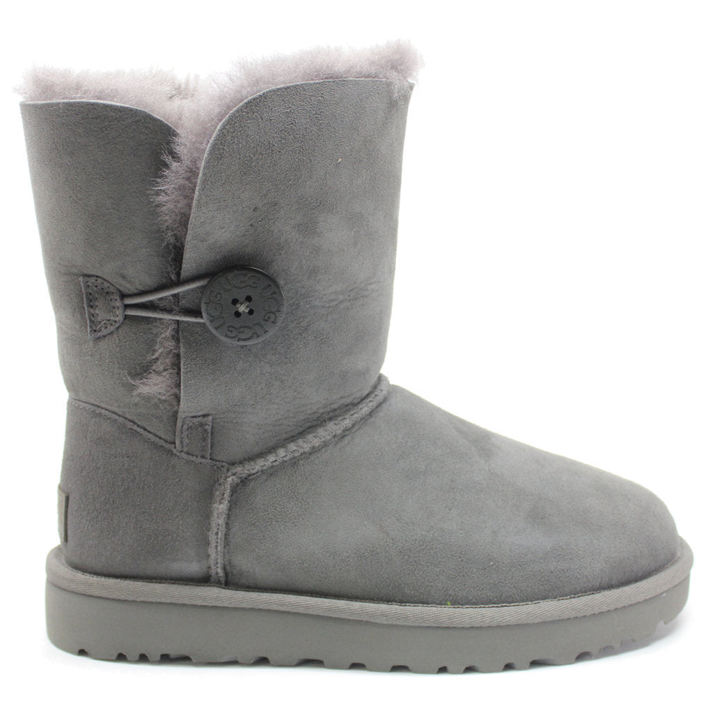 UGG Short Bailey Button II Suede Sheepskin Women's Winter Boots#color_grey