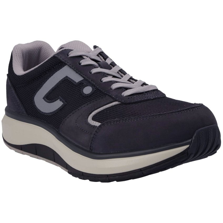 Joya Cancun Men's Leather & Mesh Men's Extra Wide Trainers#color_dark navy