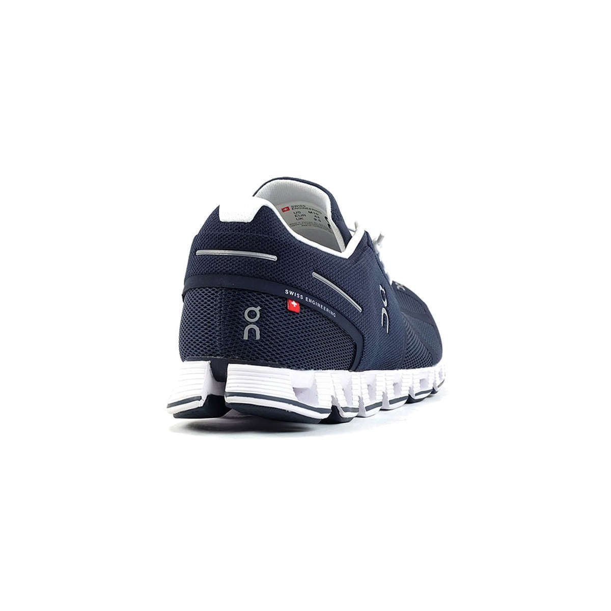 On Cloud Navy White Men's Mesh Running Shoes#color_navy white