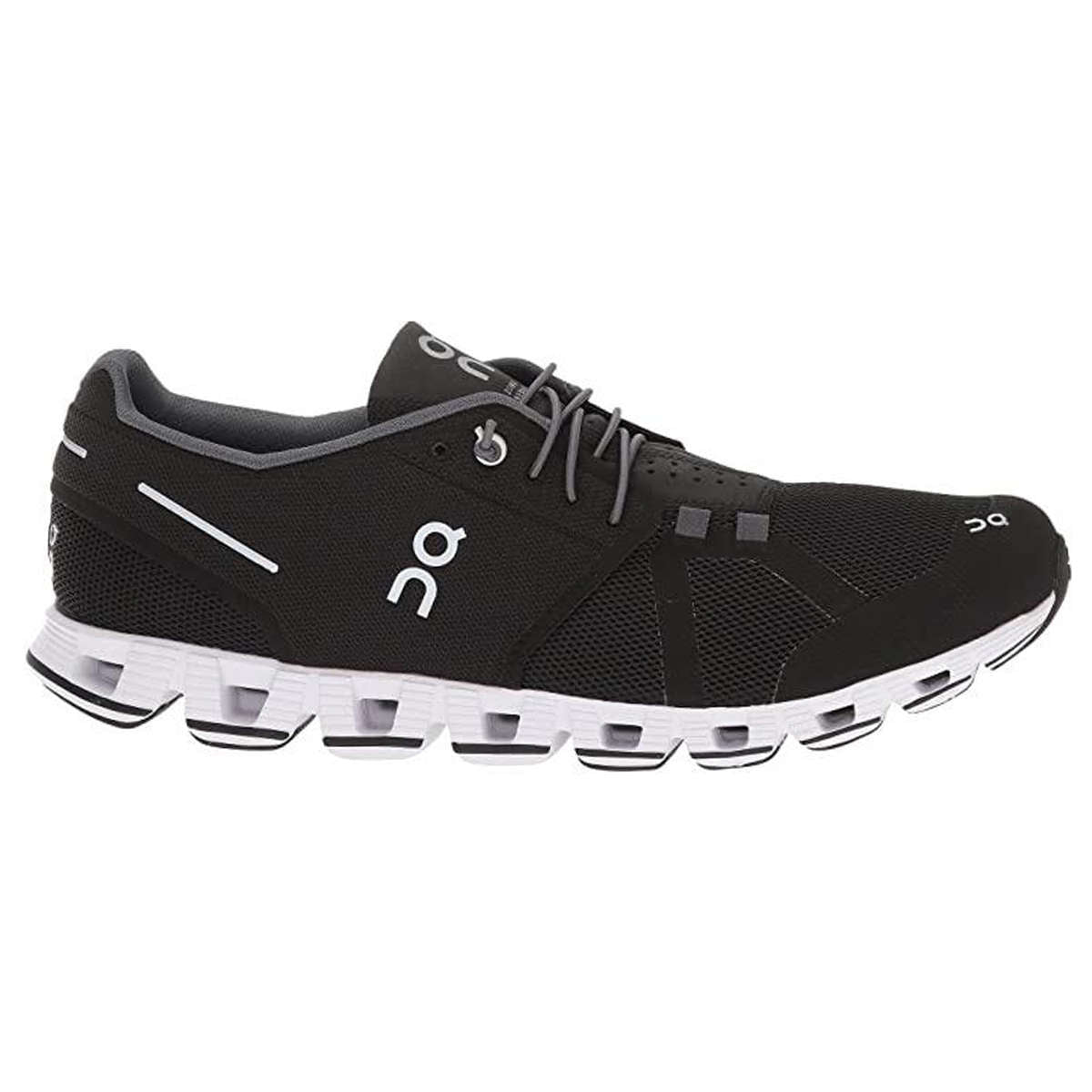 On Running Cloud Black White Men's Mesh Low-Top Trainers#color_black white