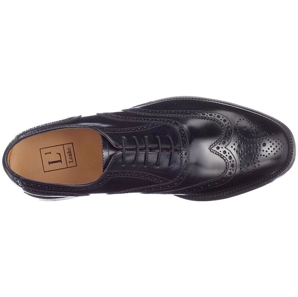 Loake 202 Polished Leather Men's Brogue Shoes#color_black