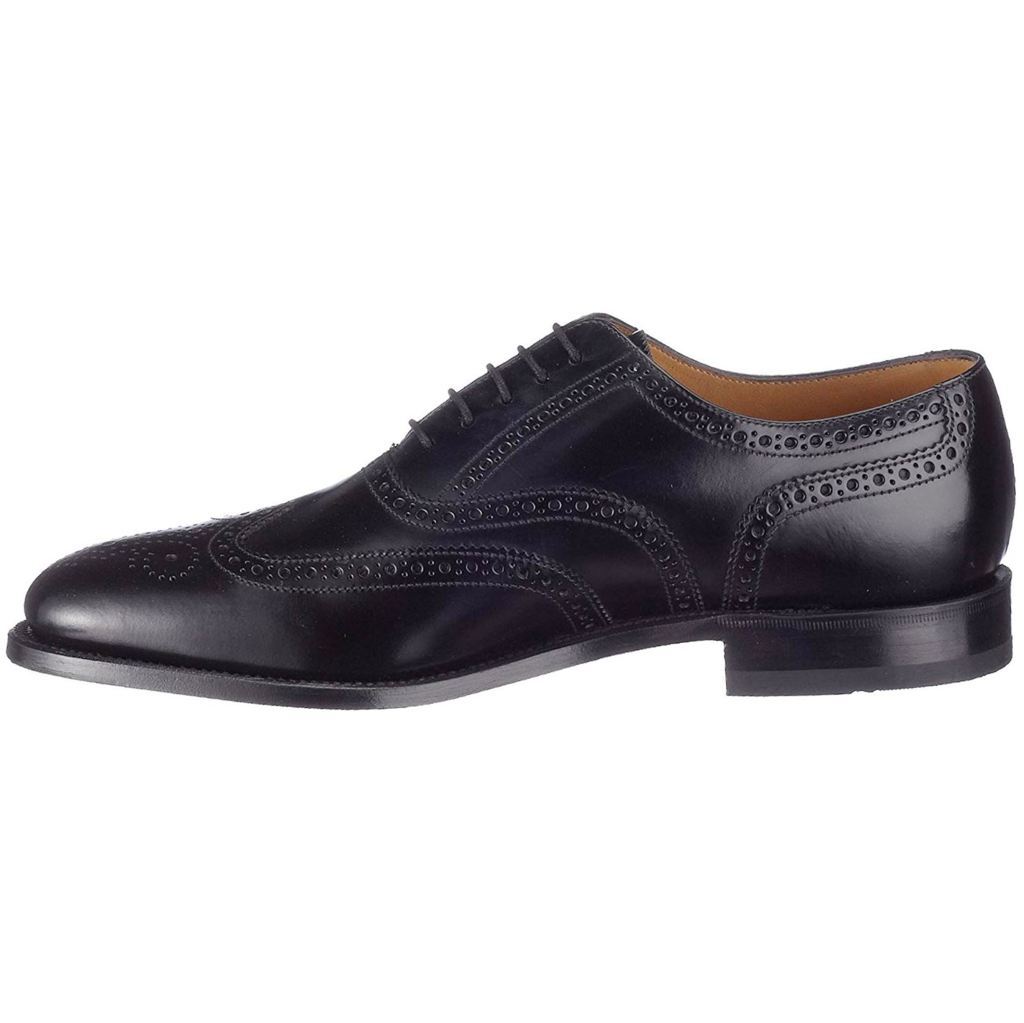 Loake 202 Polished Leather Men's Brogue Shoes#color_black