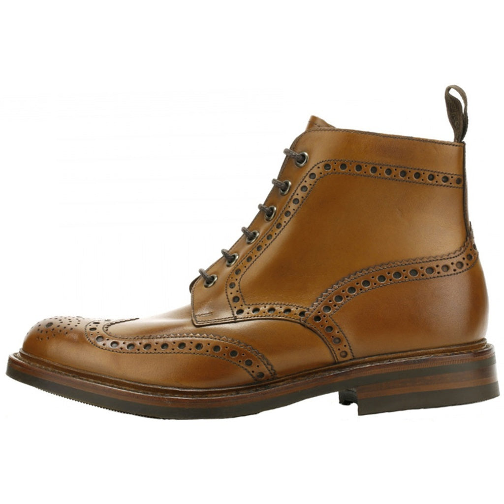 Loake Bedale Burnished Leather Men's Brogue Derby Boots#color_tan