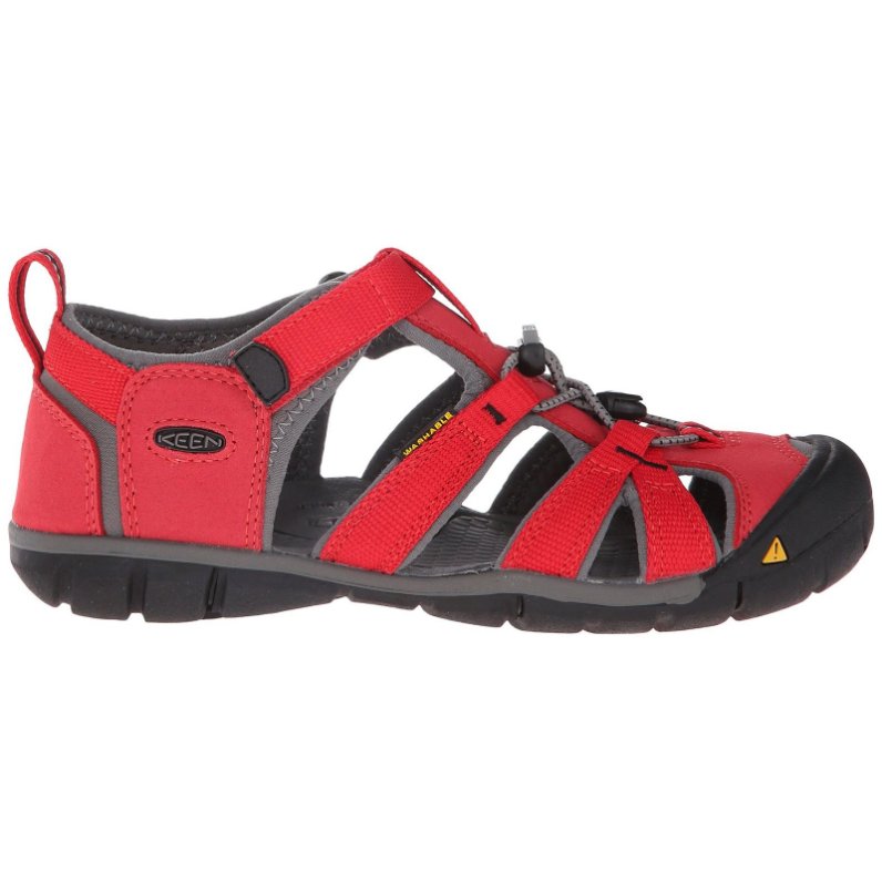 Keen Seacamp II CNX Synthetic Kids Sandals#color_racing red gargoyle