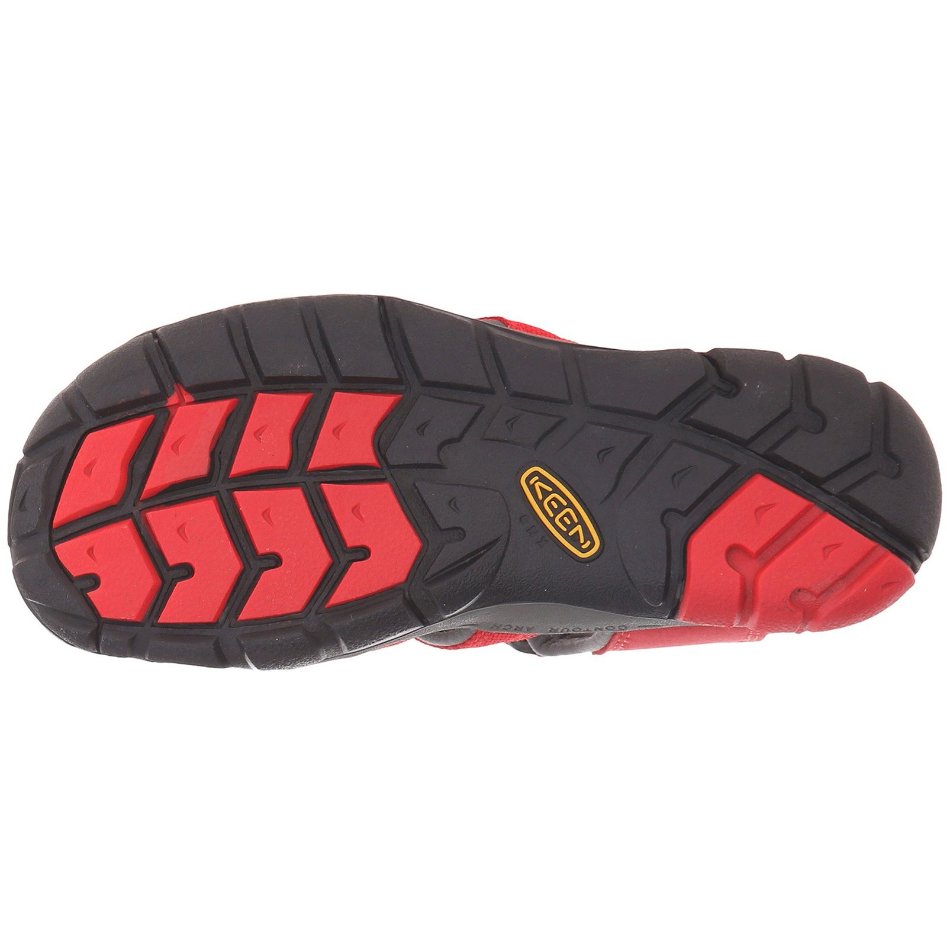 Keen Seacamp II CNX Synthetic Kids Sandals#color_racing red gargoyle