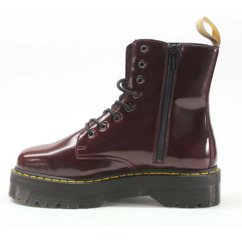 Dr. Martens Vegan Jadon II 8-Eyelet Cherry Red Unisex Boots#color_cherry red