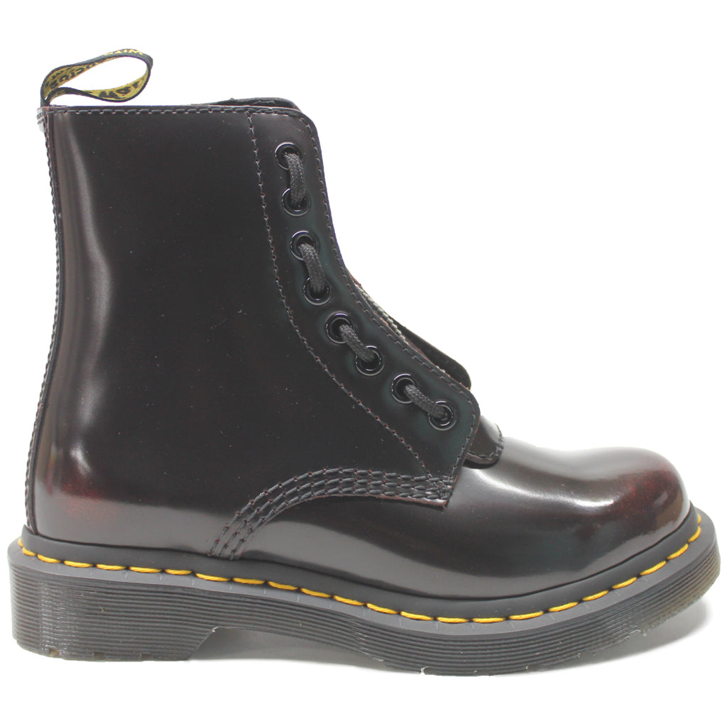 Dr. Martens 1460 Pascal Front Zip Arcadia Leather Women's Ankle Boots#color_cherry red