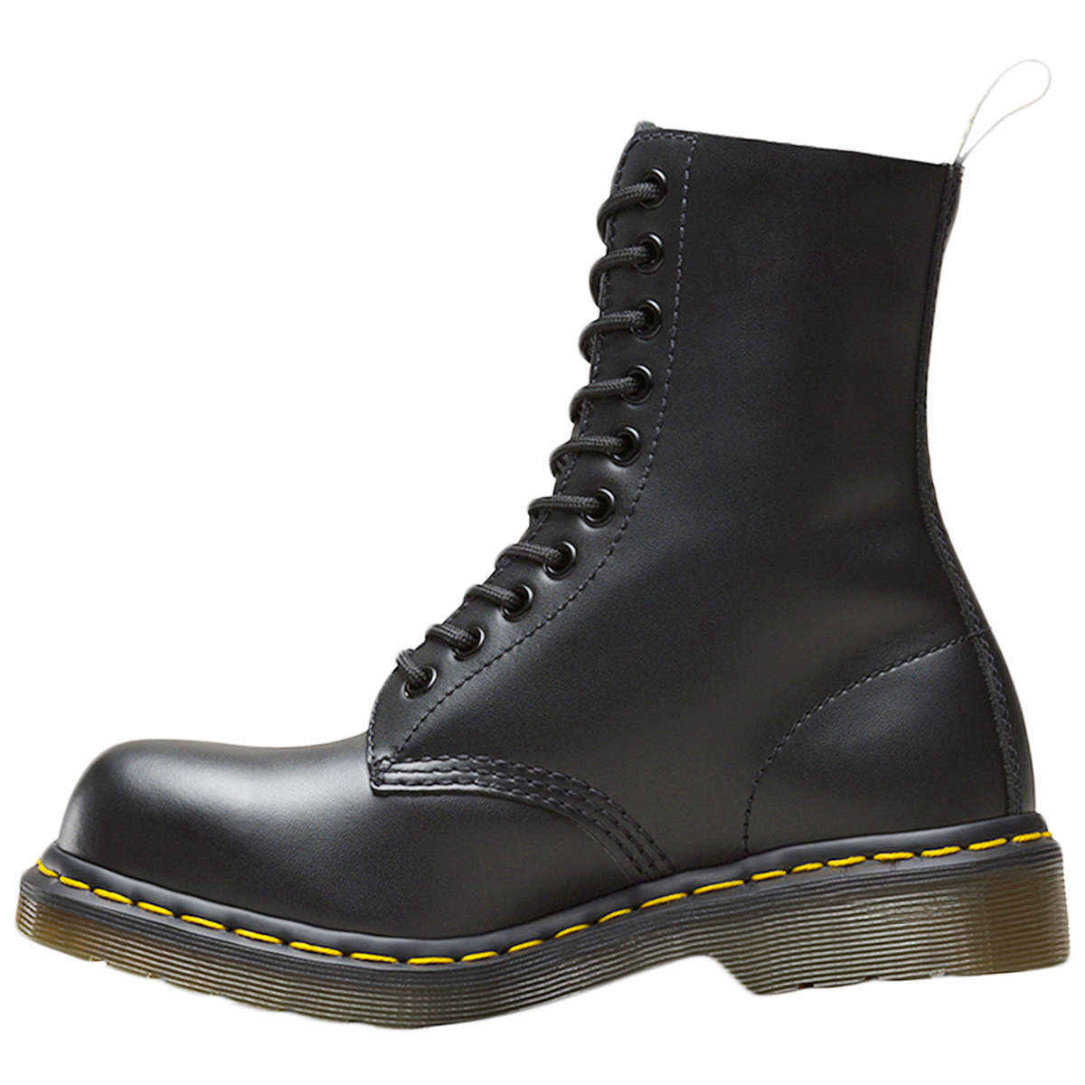 Dr. Martens 1919 Fine Haircell Leather Steel Toe Unisex Mid-Calf Boots#color_black