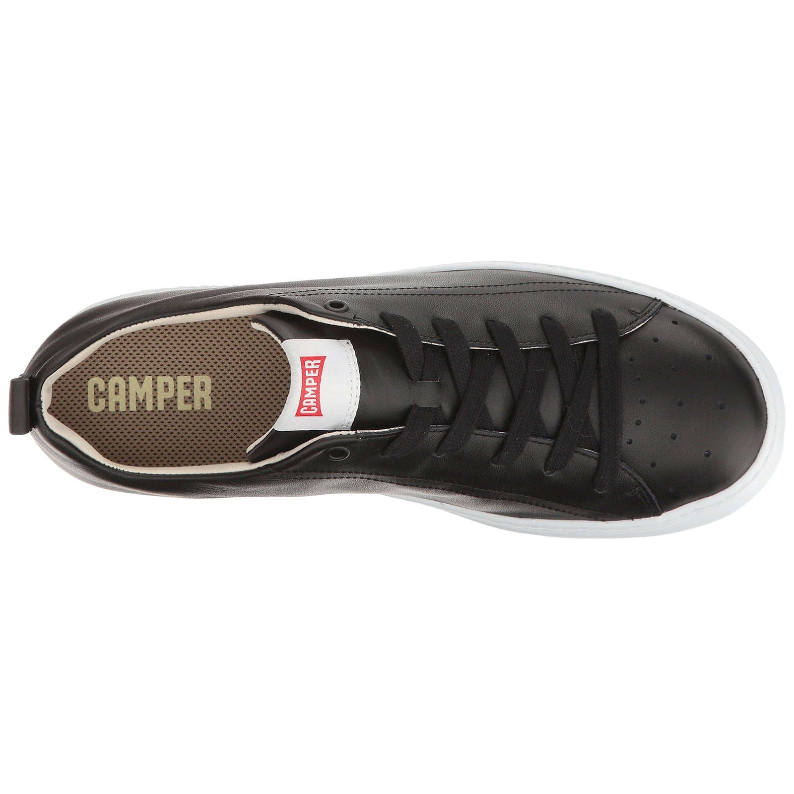 Camper Runner Calfskin Leather Men's Low-Top Trainers#color_black white