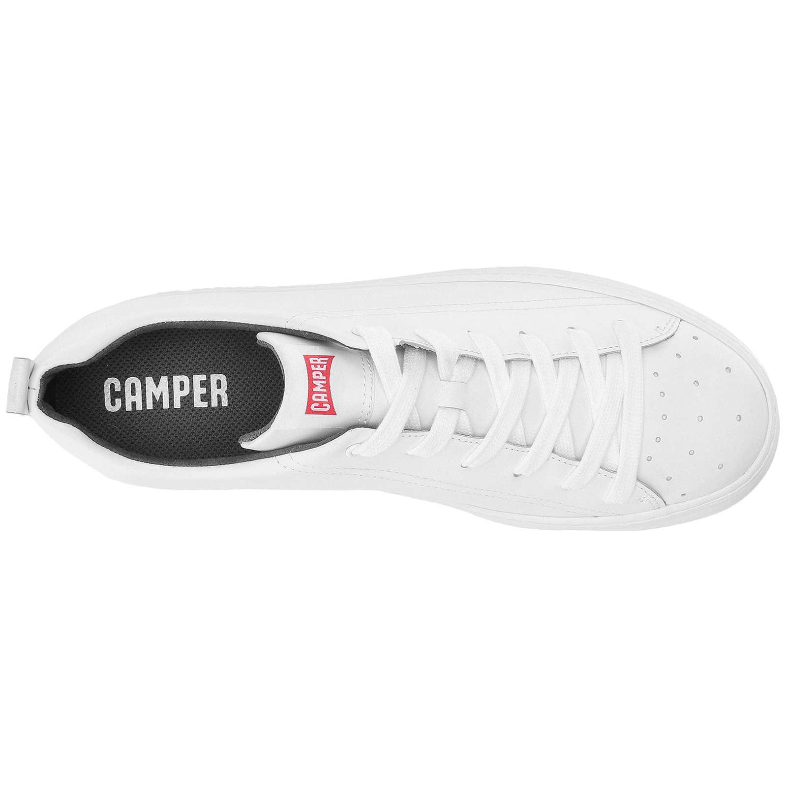 Camper Runner Calfskin Leather Men's Low-Top Trainers#color_white