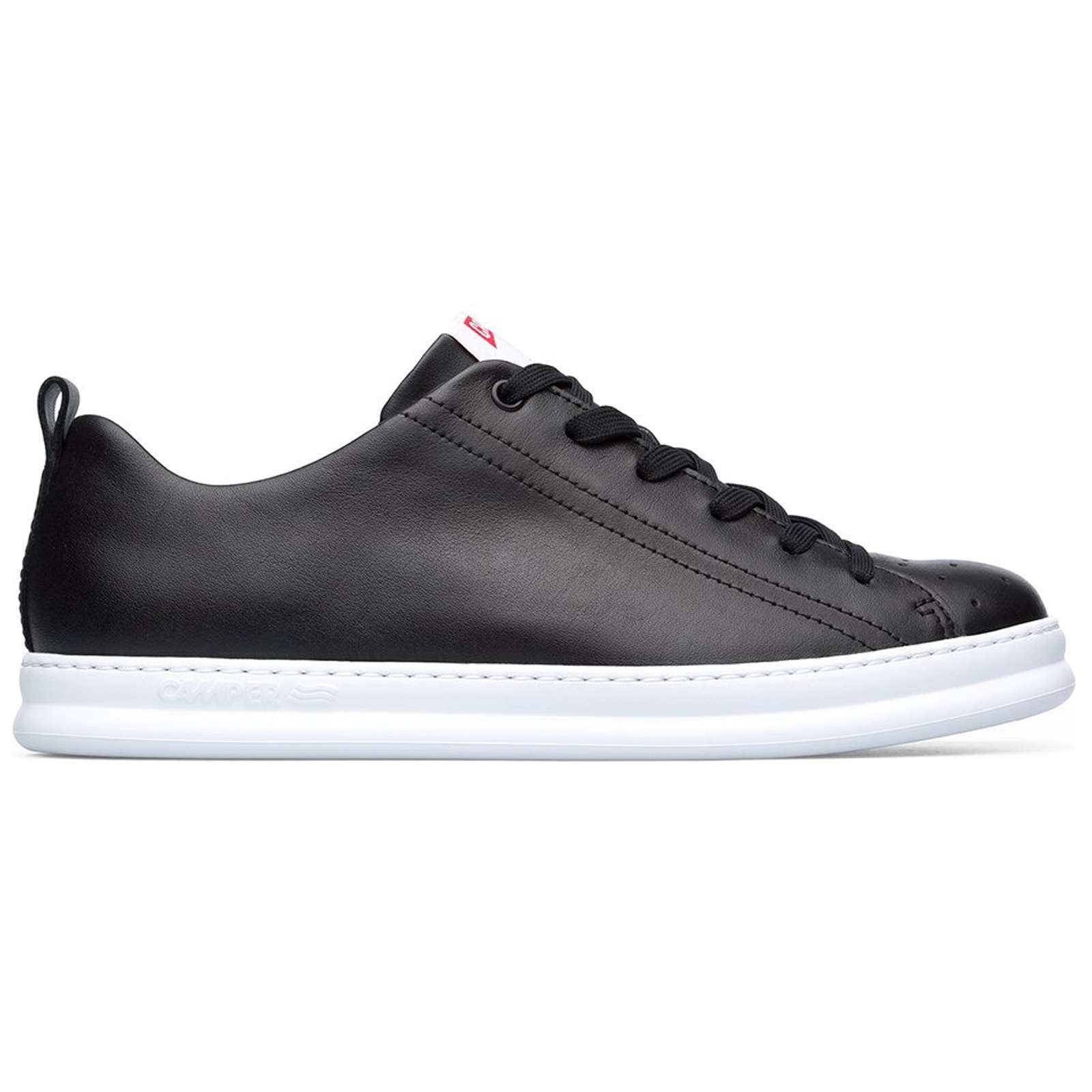 Camper Runner Calfskin Leather Men's Low-Top Trainers#color_black black