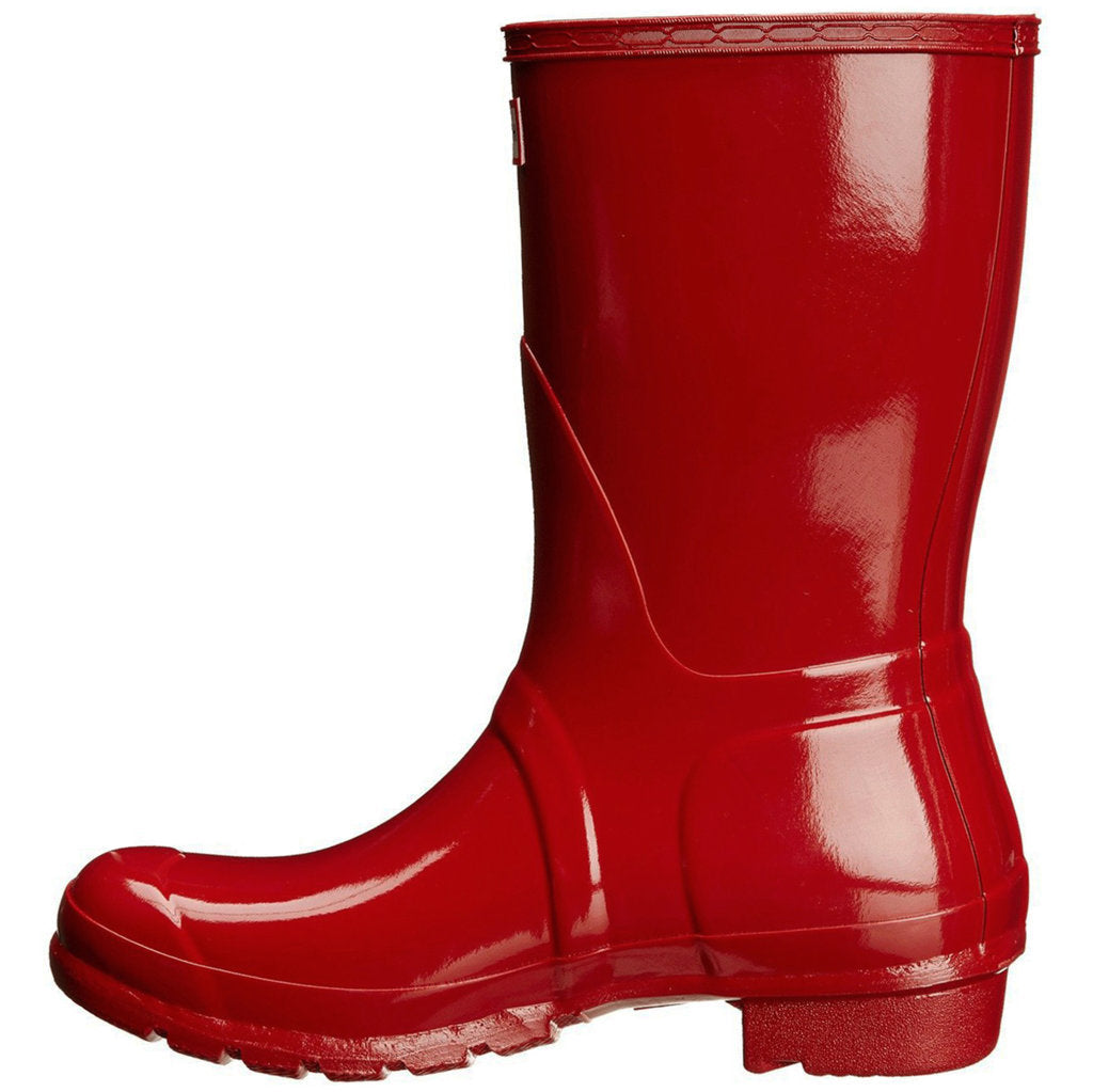 Hunter Original Gloss Rubber Women's Short Wellington Boots#color_military red