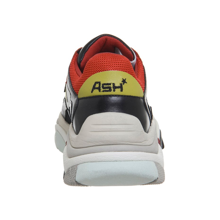 Ash Addict Leather Mesh Women's Low-Top Trainers#color_red white yellow black