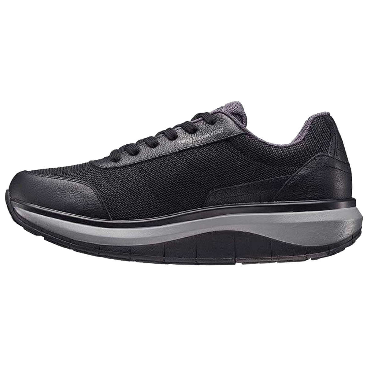 Joya Cancun Men's Leather & Mesh Men's Extra Wide Trainers#color_black