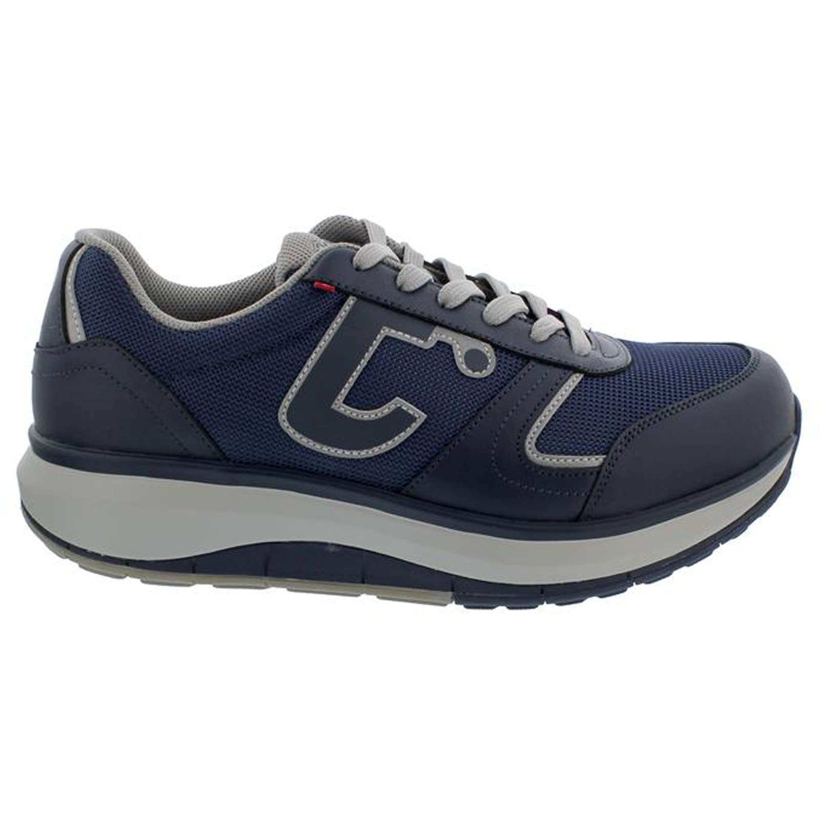 Joya Cancun Men's Leather & Mesh Men's Extra Wide Trainers#color_dark blue