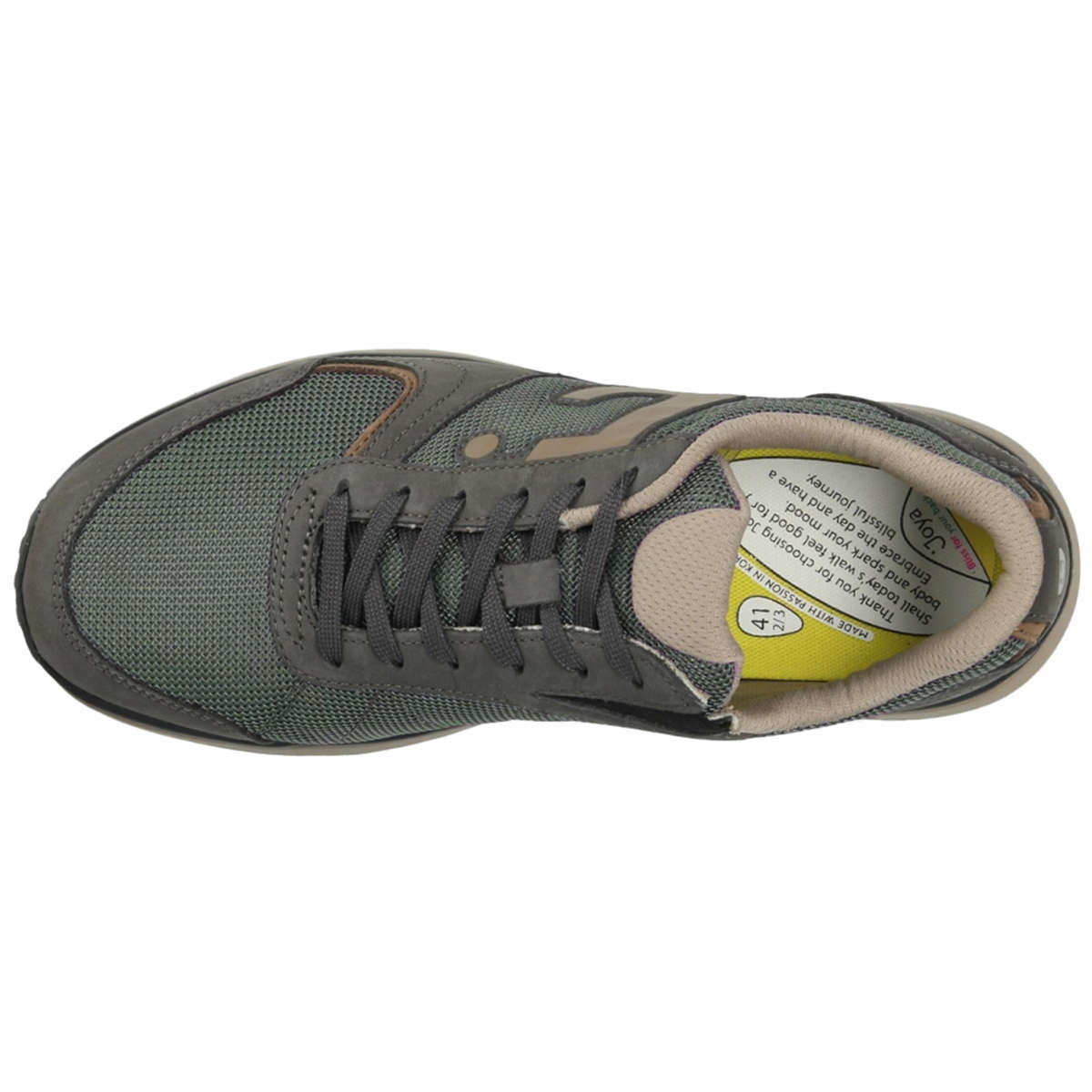 Joya Cancun Men's Leather & Mesh Men's Extra Wide Trainers#color_dark shadow